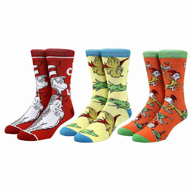 DR. SEUSS 3 PAIR CREW SOCKS