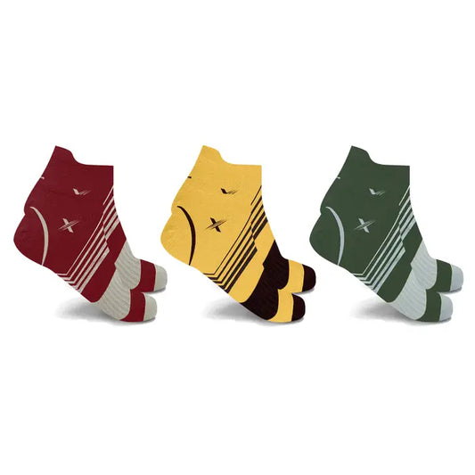 V-striped Ankle-length Compression Socks L/XL