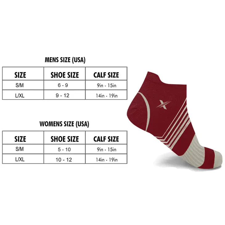 V-striped Ankle-length Compression Socks L/XL